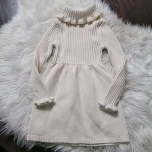 Rachel Zoe Sweater Dress Girls XS 4 Cream Off White Cotton Blend Turtleneck EUC